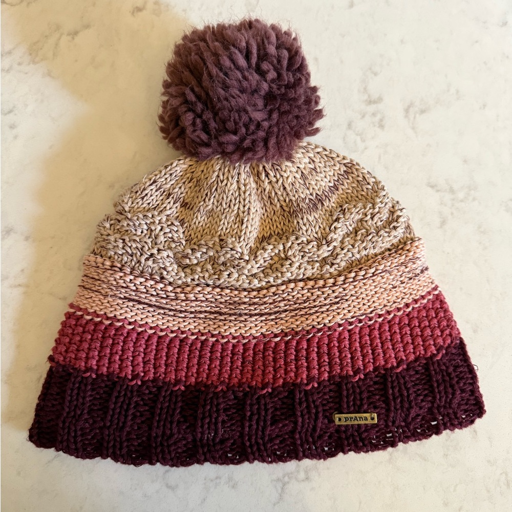 Prana women's Pom-Pom Beanie winter hat